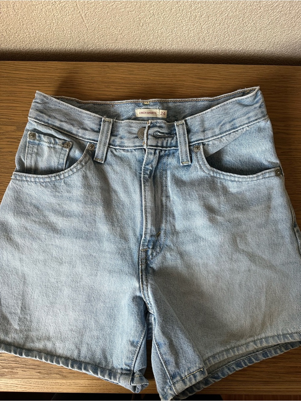 Levi's Light Blue High-Rise Denim Shorts